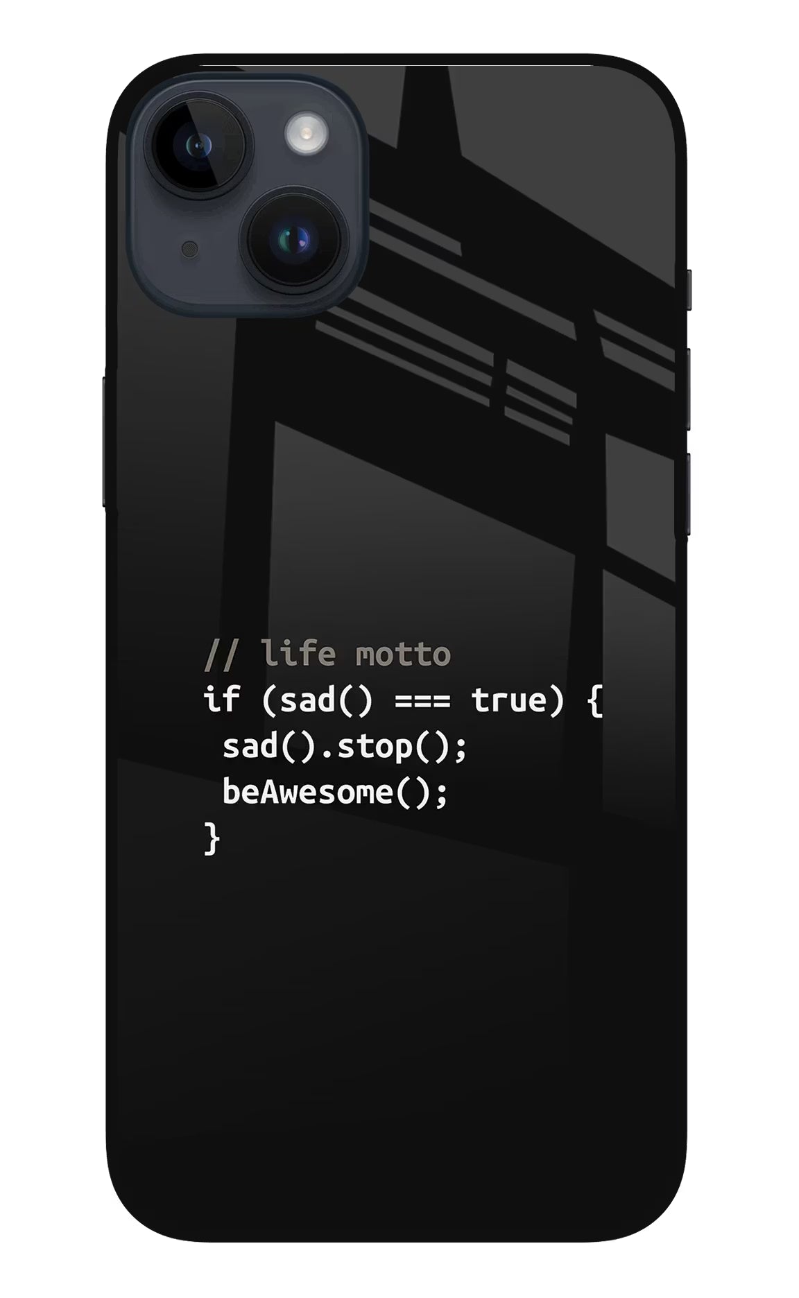 Life Motto Code iPhone 14 Plus Glass Case Back Cover by Casekaro