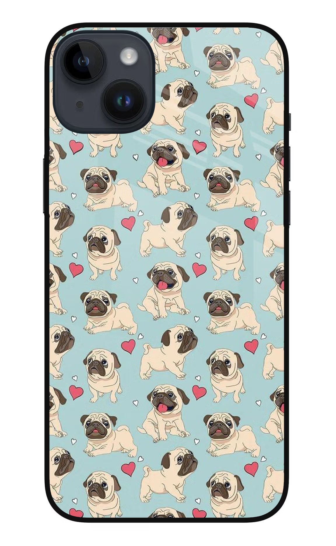 Pug Dog iPhone 14 Plus Glass Case Back Cover by Casekaro