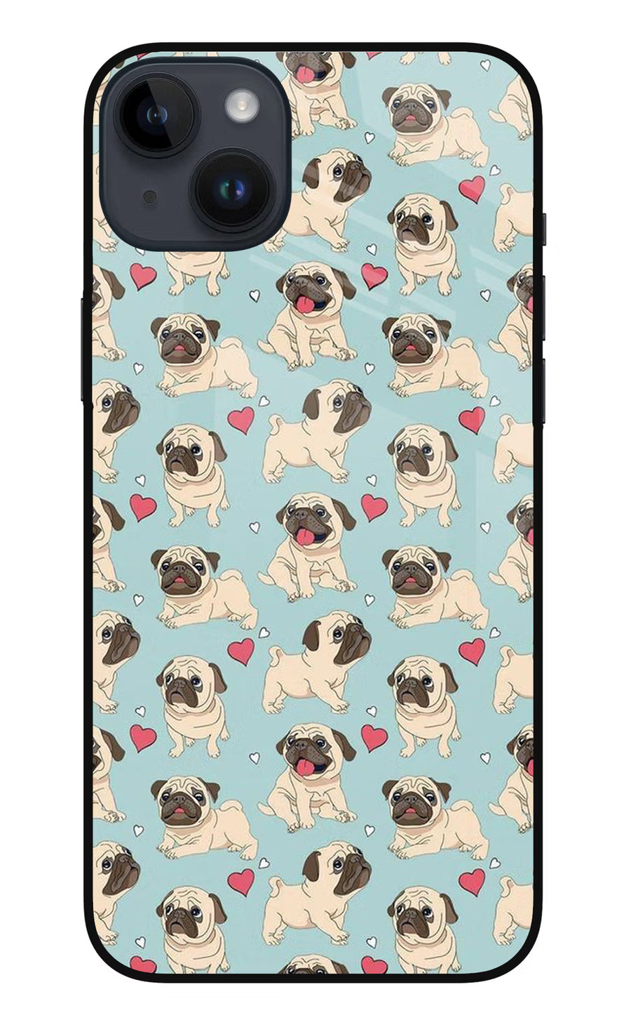 Pug Dog iPhone 14 Plus Back Cover, Metal case