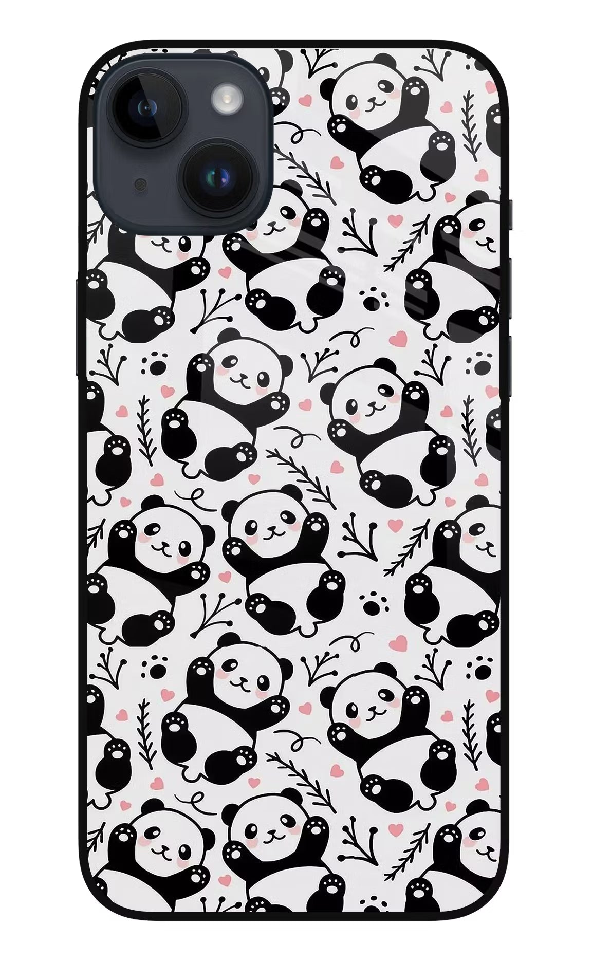 Cute Panda iPhone 14 Plus Glass Case Back Cover by Casekaro