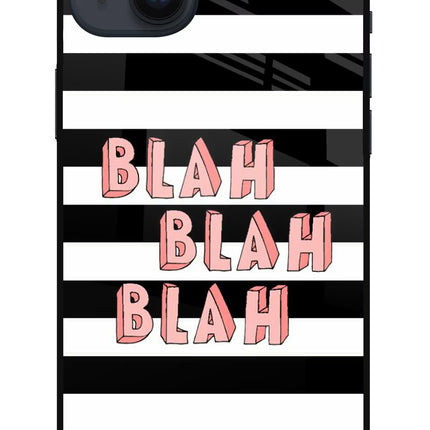 Blah Blah Blah iPhone 14 Plus Glass Case Back Cover by Casekaro
