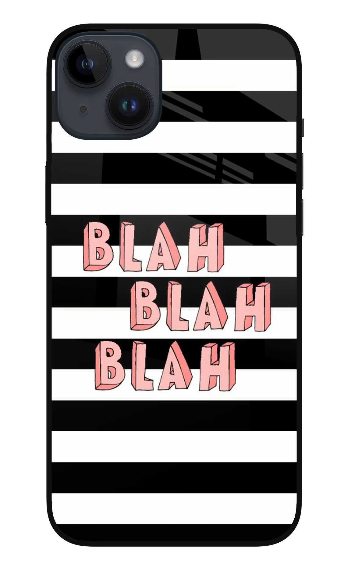 Blah Blah Blah iPhone 14 Plus Glass Case Back Cover by Casekaro