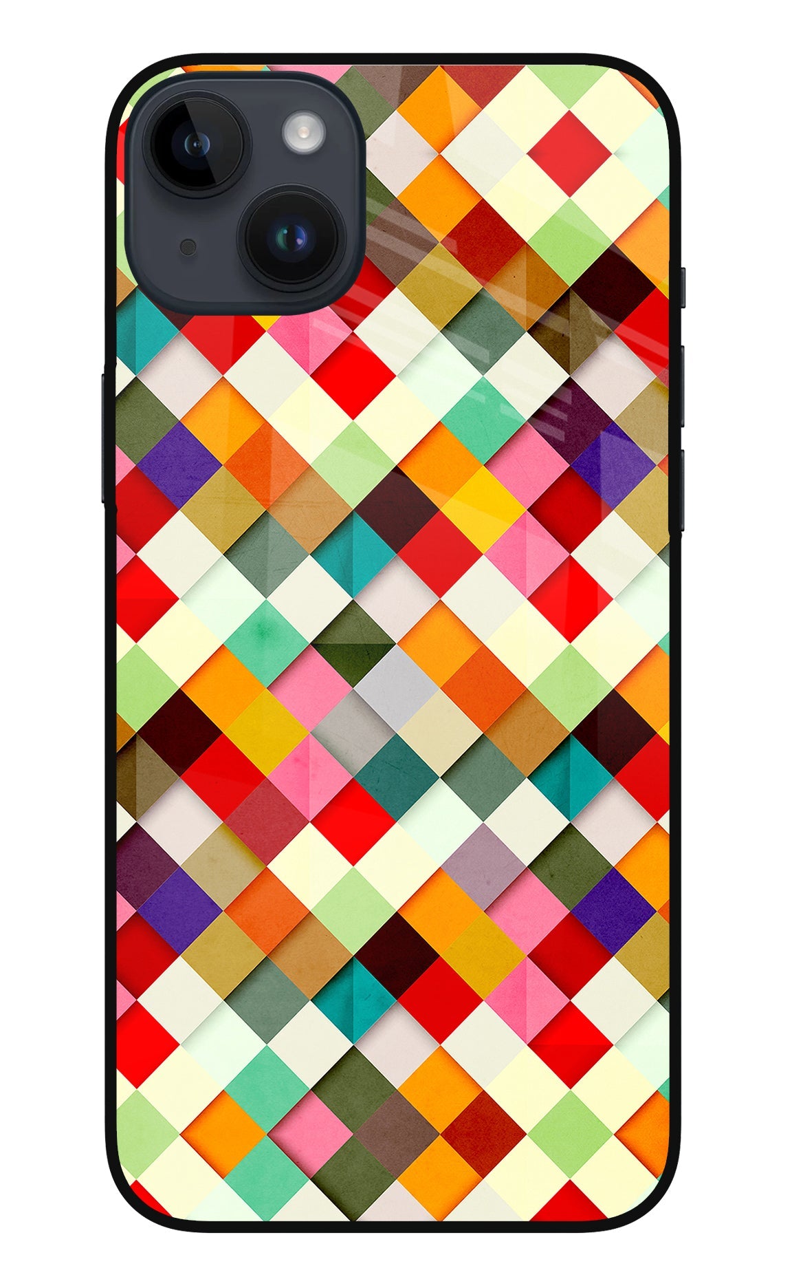 Geometric Abstract Colorful iPhone 14 Plus Back Cover