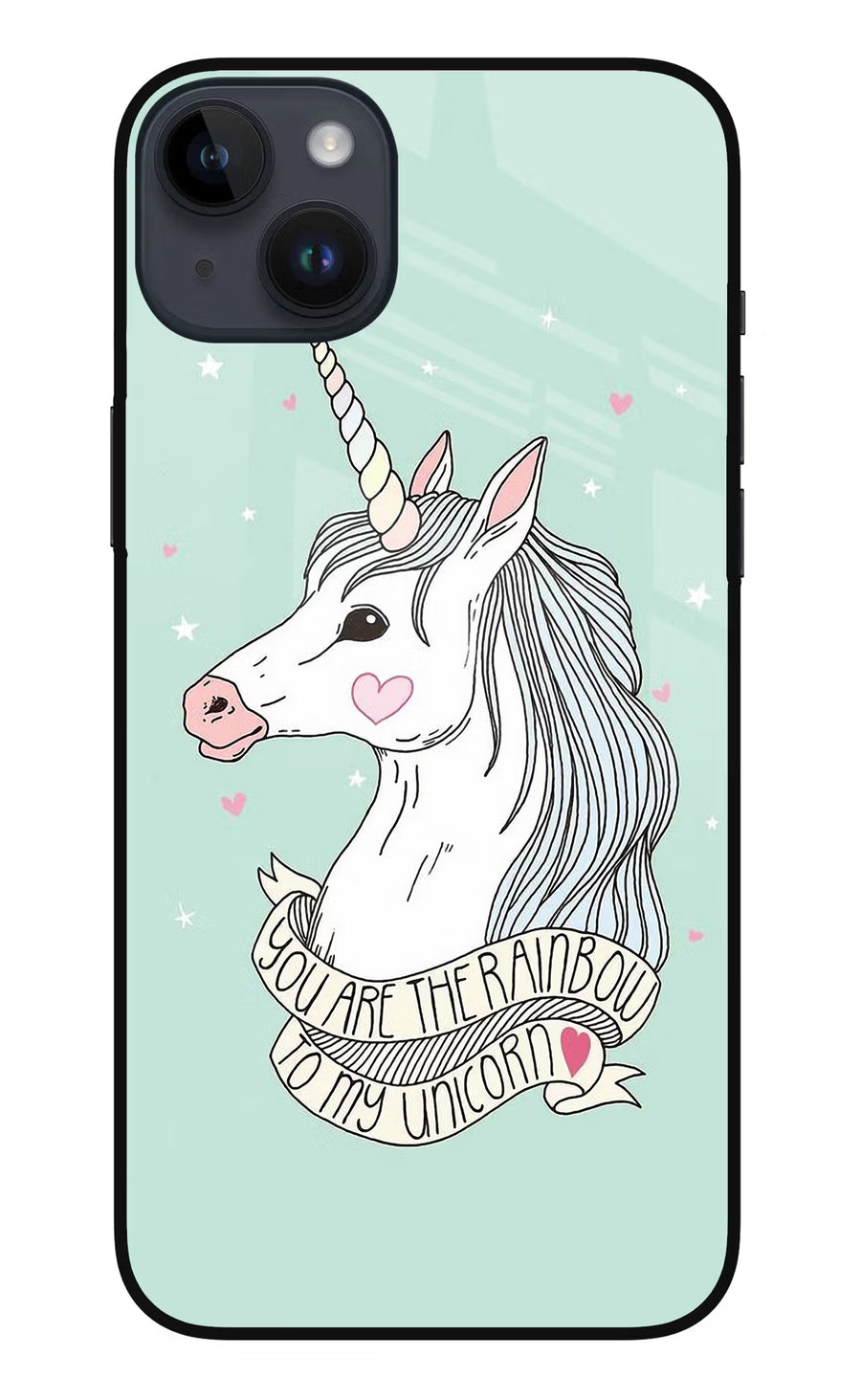 Unicorn Wallpaper iPhone 14 Plus Back Cover, Metal case