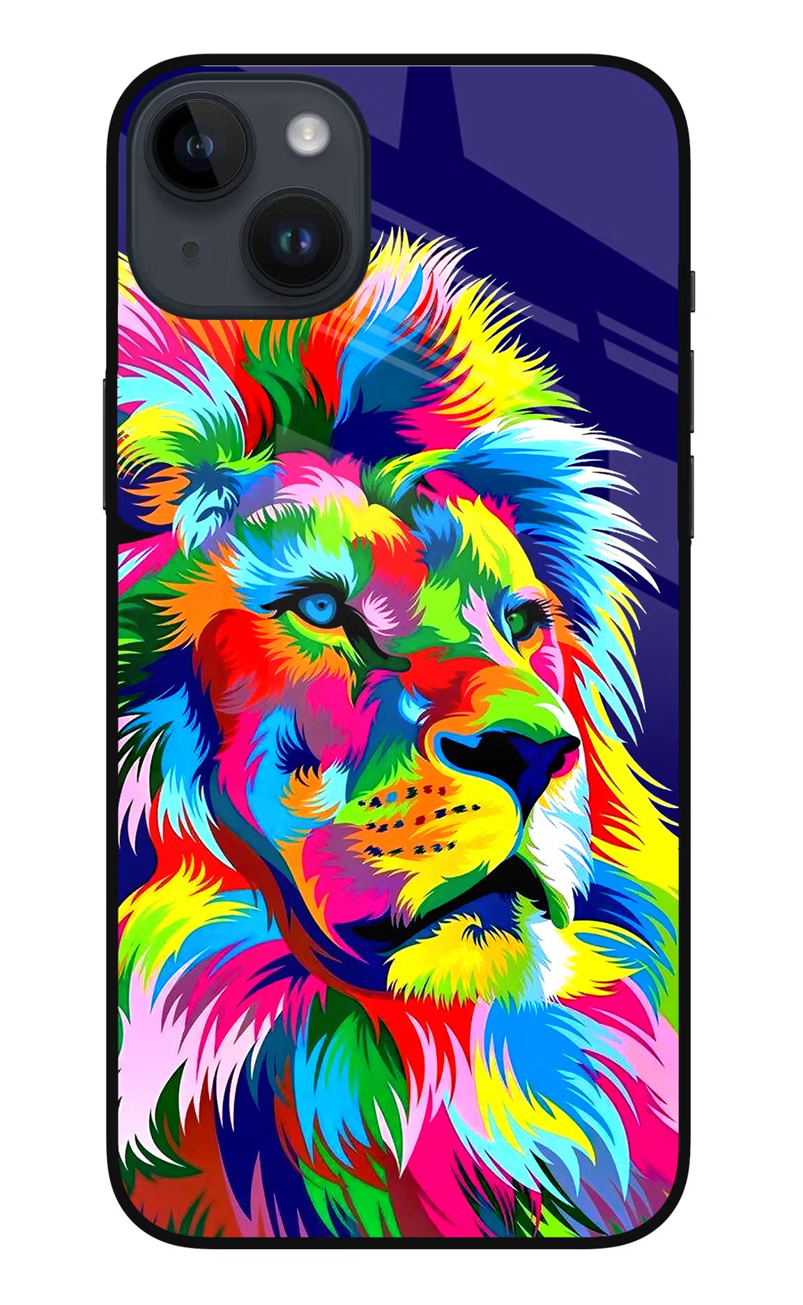 Vector Art Lion iPhone 14 Plus Glass Case Back Cover by Casekaro