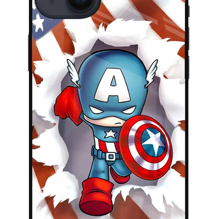 Captain America iPhone 14 Plus Glass Case Back Cover by Casekaro