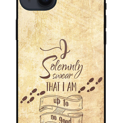 I Solemnly swear that i up to no good iPhone 14 Plus Glass Case Back Cover by Casekaro