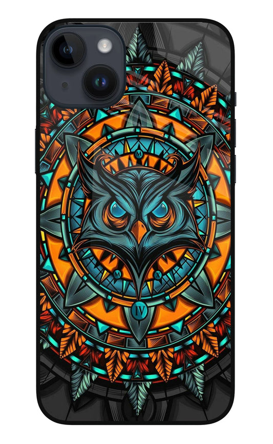 Angry Owl Art iPhone 14 Plus Glass Case