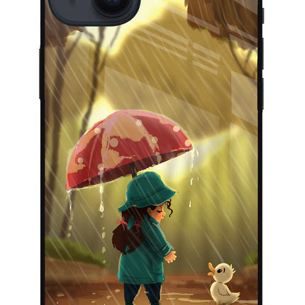 Rainy Day iPhone 14 Plus Glass Case Back Cover by Casekaro