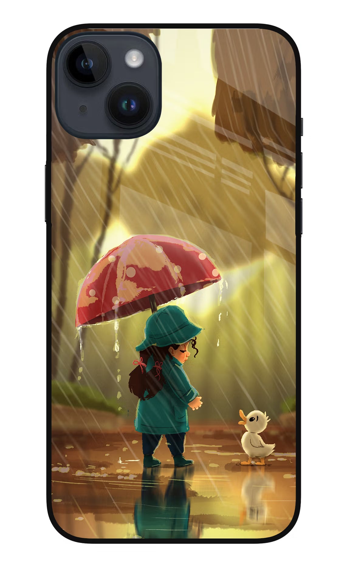 Rainy Day iPhone 14 Plus Glass Case Back Cover by Casekaro