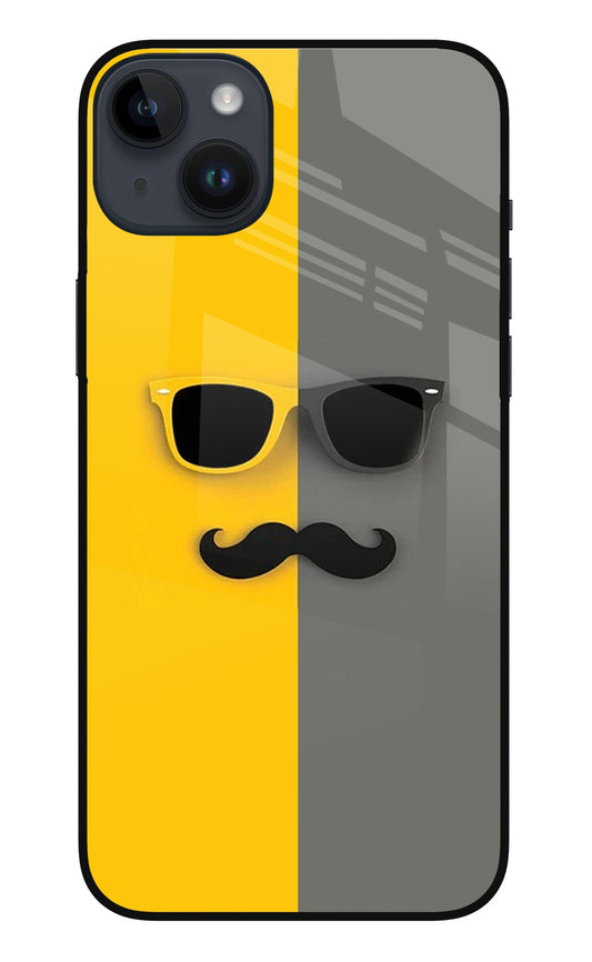 Sunglasses with Mustache iPhone 14 Plus Glass Case