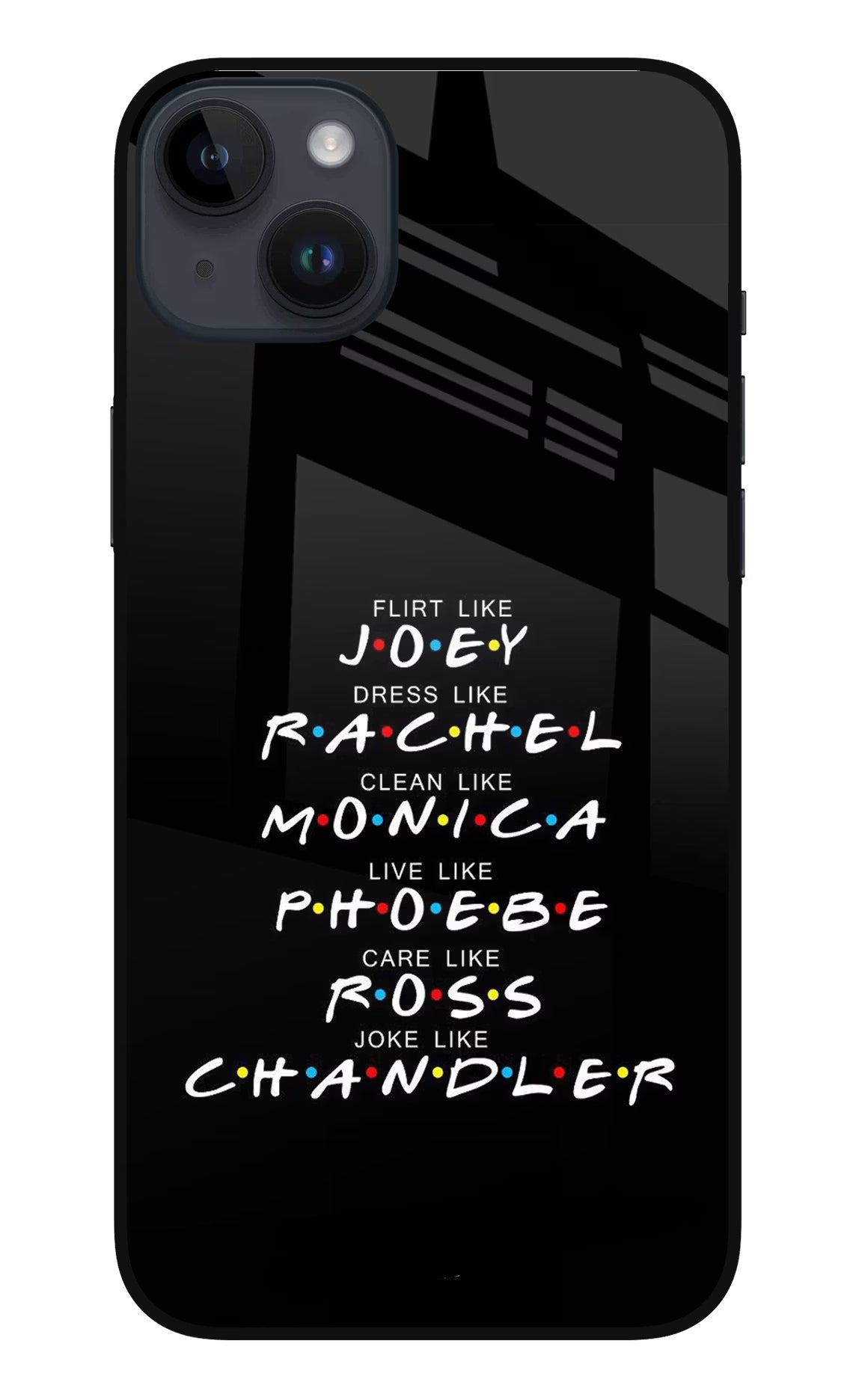 FRIENDS Character iPhone 14 Plus Glass Case Back Cover by Casekaro