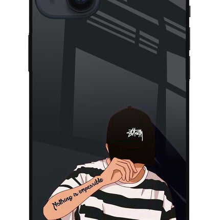 Aesthetic Boy iPhone 14 Plus Glass Case Back Cover by Casekaro