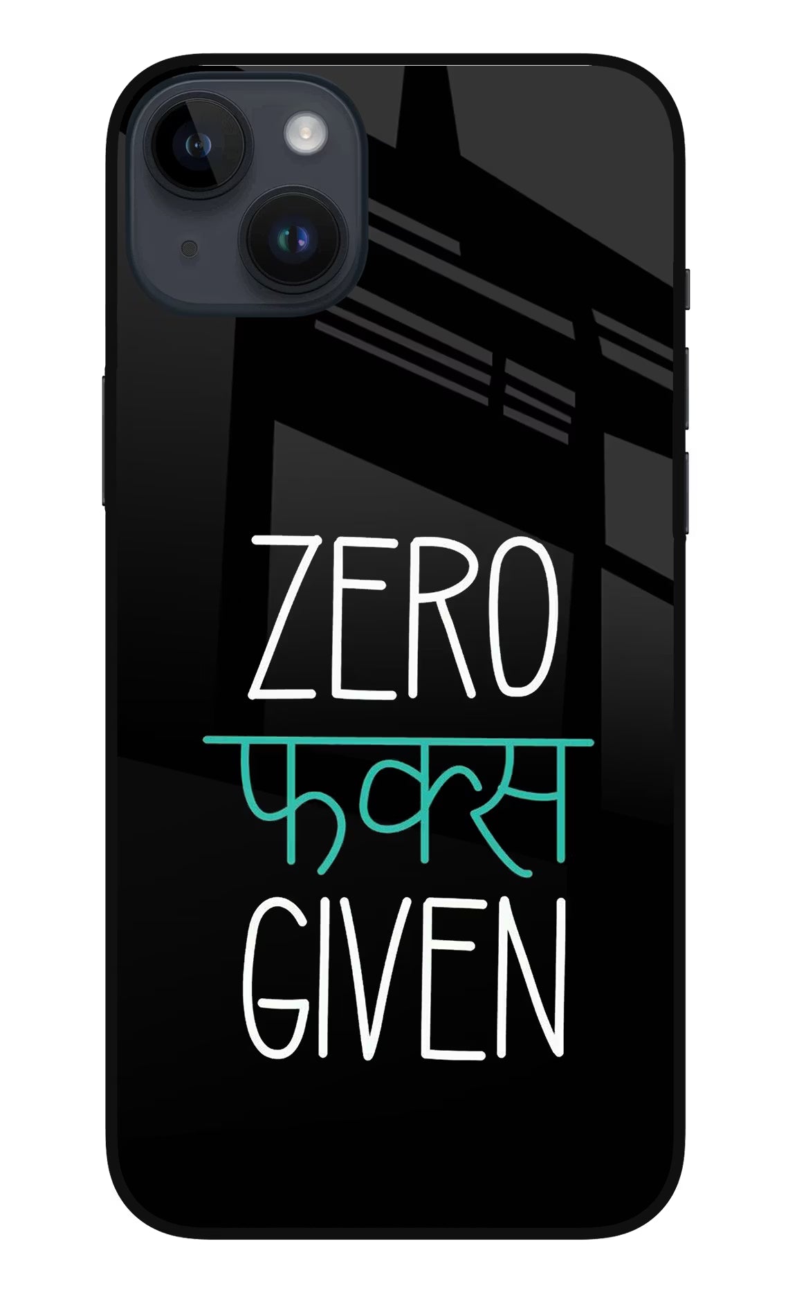 Zero Fucks Given iPhone 14 Plus Glass Case Back Cover by Casekaro