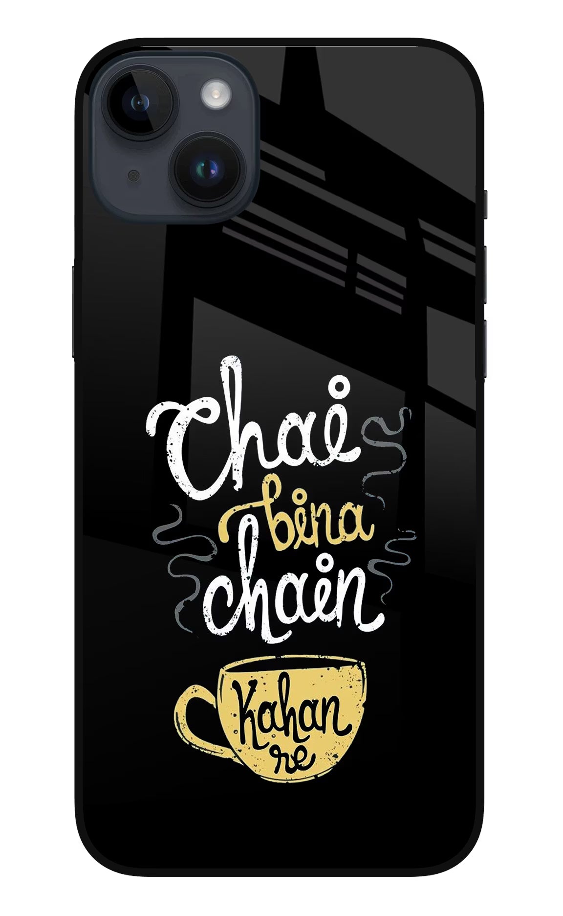 Chai Bina Chain Kaha Re iPhone 14 Plus Glass Case Back Cover by Casekaro