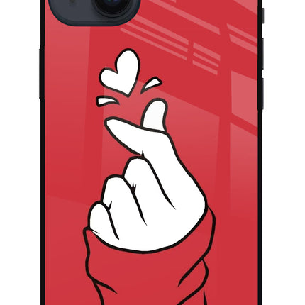 Korean Love Sign iPhone 14 Plus Glass Case Back Cover by Casekaro