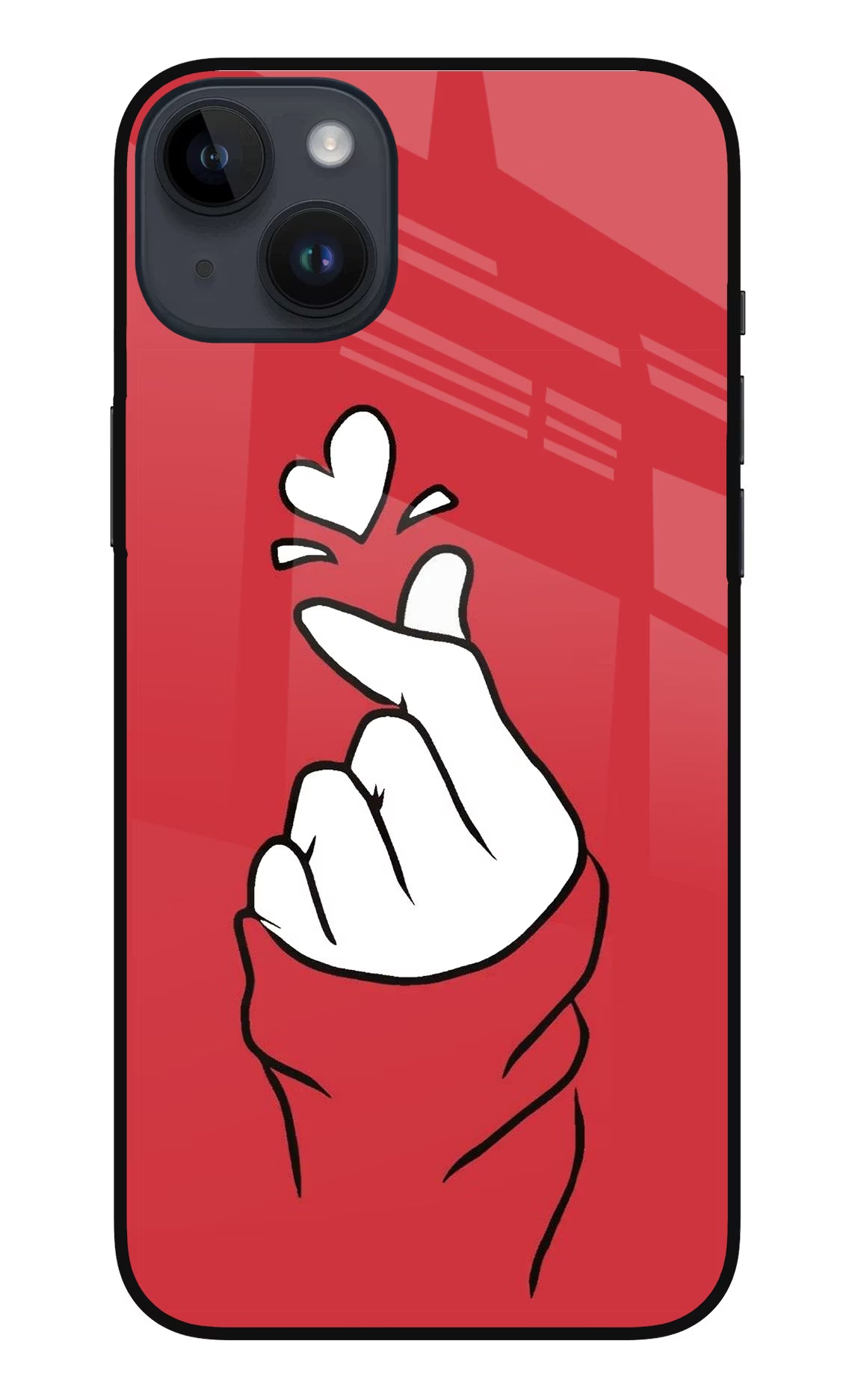 Korean Love Sign iPhone 14 Plus Glass Case Back Cover by Casekaro