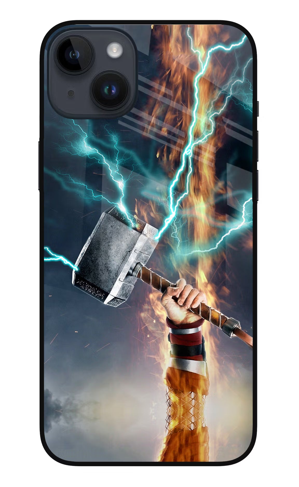 Thor Hammer Mjolnir iPhone 14 Plus Glass Case Back Cover by Casekaro
