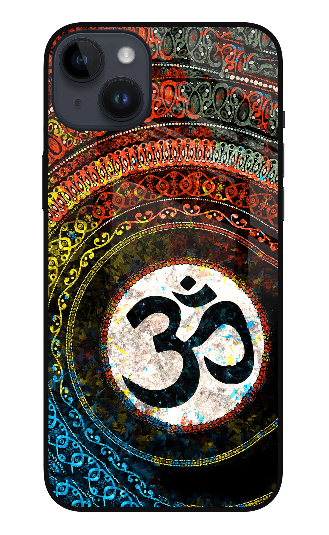 Om Cultural iPhone 14 Plus Glass Case Back Cover by Casekaro