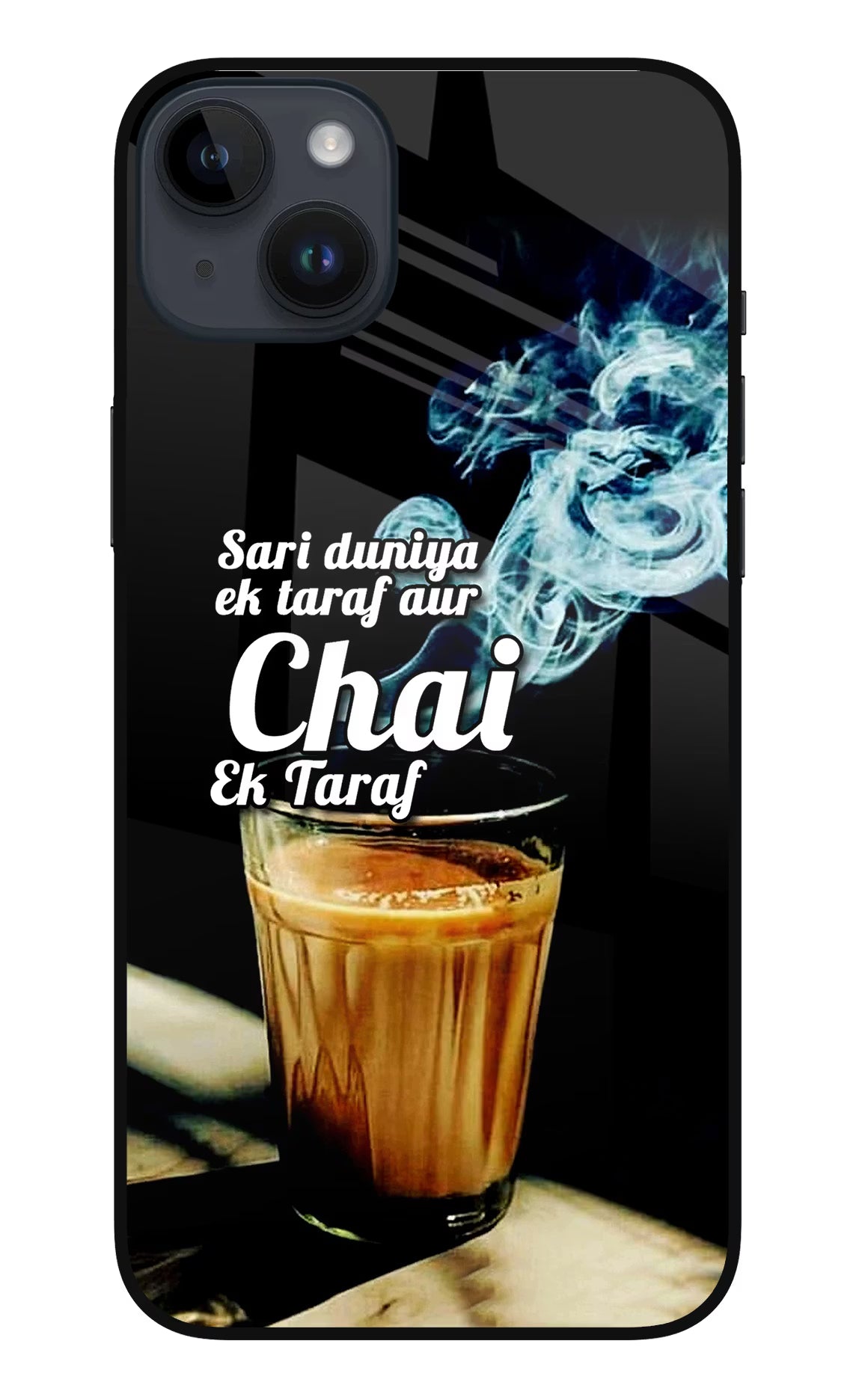Chai Ek Taraf Quote iPhone 14 Plus Glass Case Back Cover by Casekaro