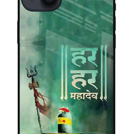 Har Har Mahadev Shivling iPhone 14 Plus Glass Case Back Cover by Casekaro
