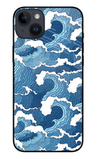Blue Waves iPhone 14 Plus Glass Case Back Cover by Casekaro