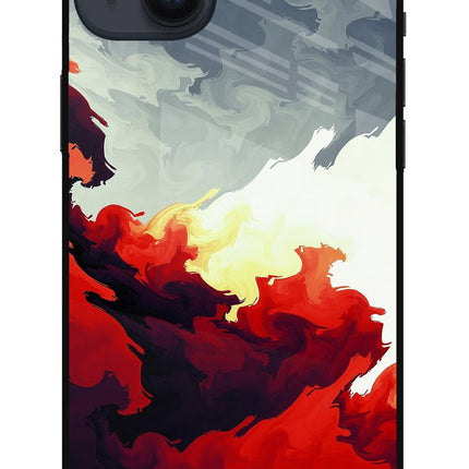 Fire Cloud iPhone 14 Plus Glass Case Back Cover by Casekaro