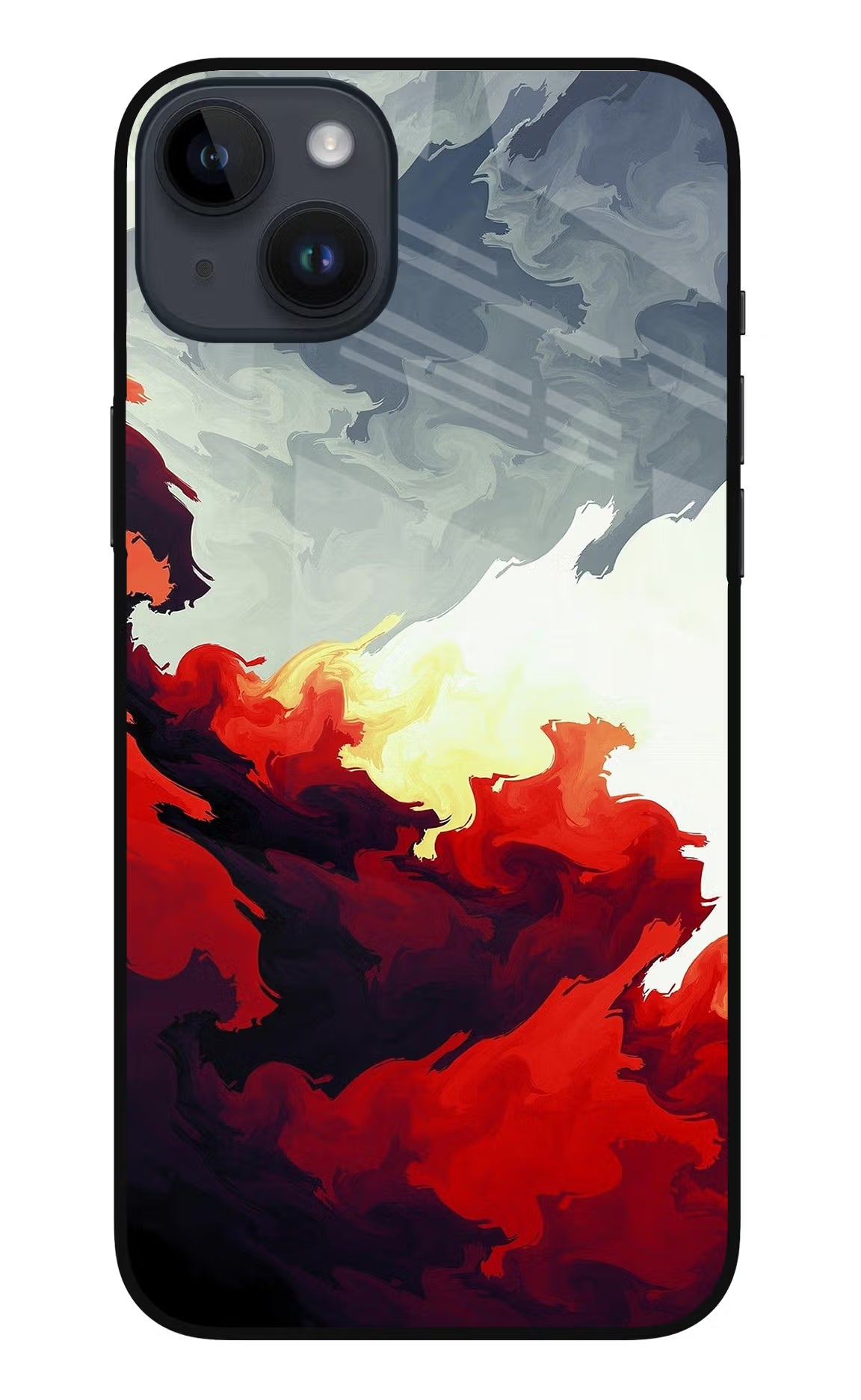 Fire Cloud iPhone 14 Plus Glass Case Back Cover by Casekaro