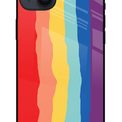 Rainbow iPhone 14 Plus Glass Case Back Cover by Casekaro