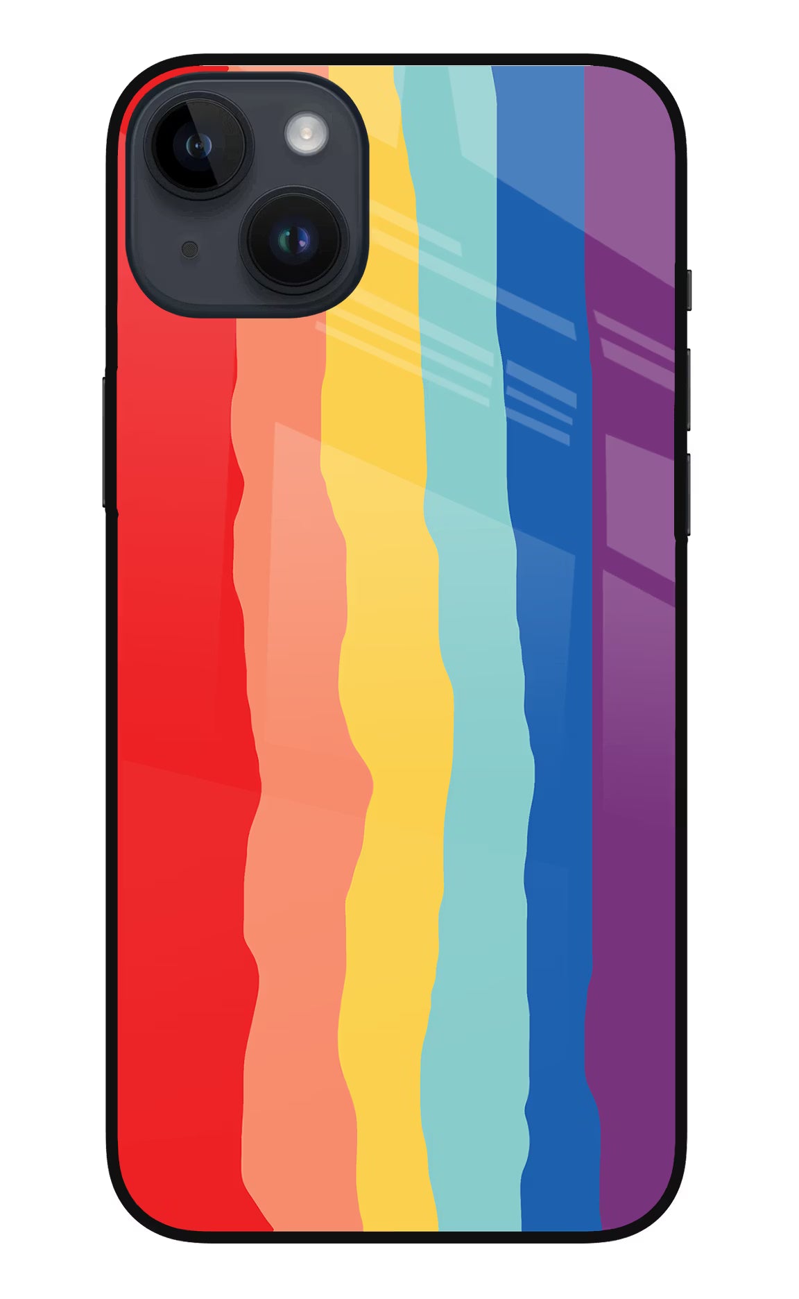 Rainbow iPhone 14 Plus Glass Case Back Cover by Casekaro