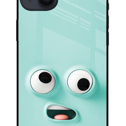 Funny Cartoon iPhone 14 Plus Glass Case Back Cover by Casekaro