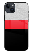 Tri Color Pattern iPhone 14 Plus Glass Case Back Cover by Casekaro