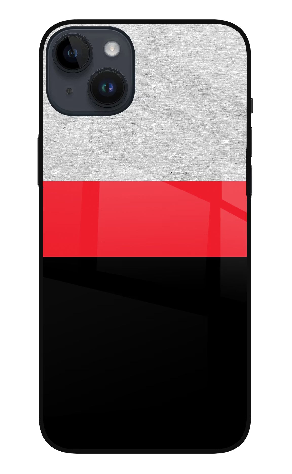 Tri Color Pattern iPhone 14 Plus Glass Case Back Cover by Casekaro