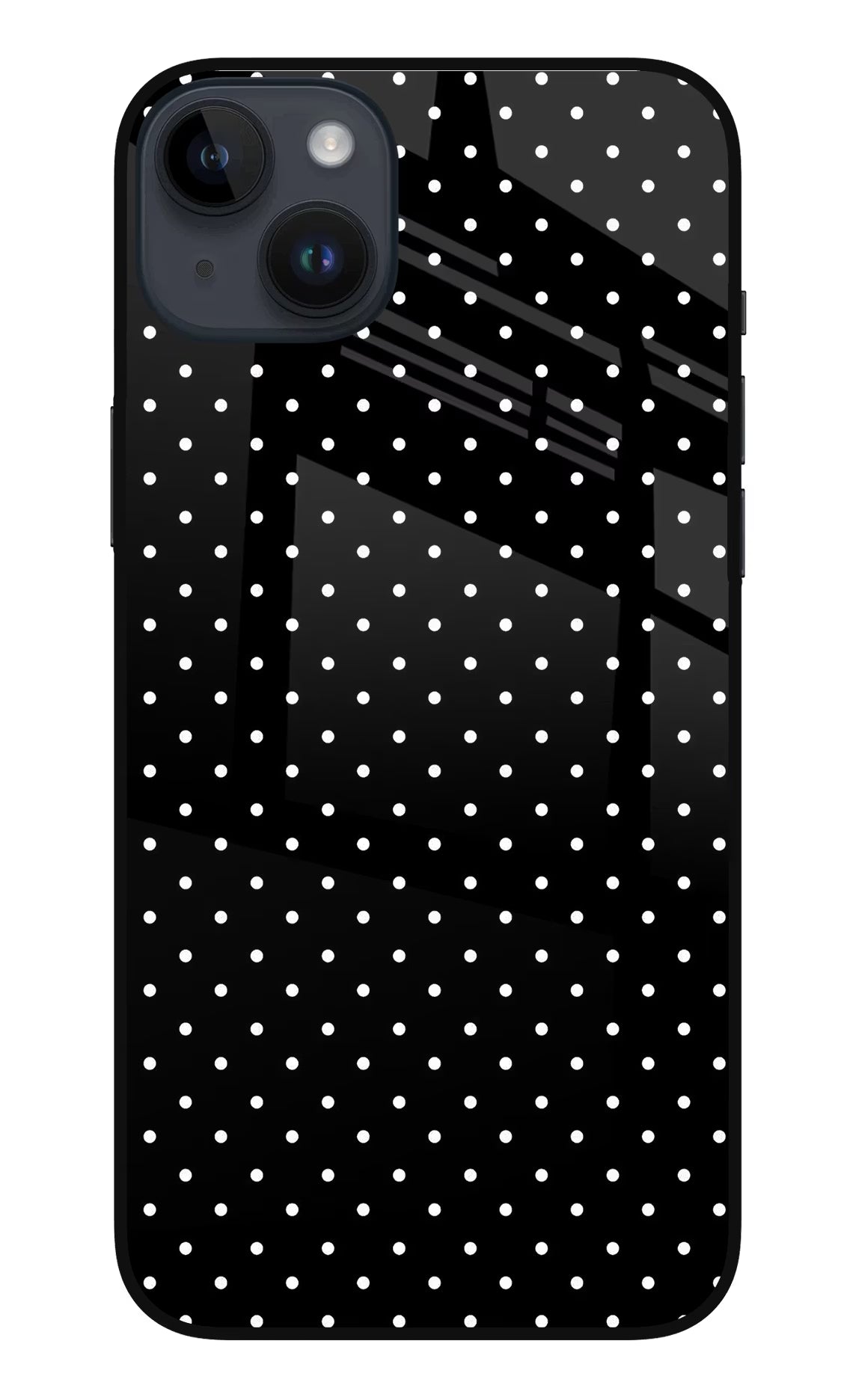 White Dots iPhone 14 Plus Glass Case Back Cover by Casekaro