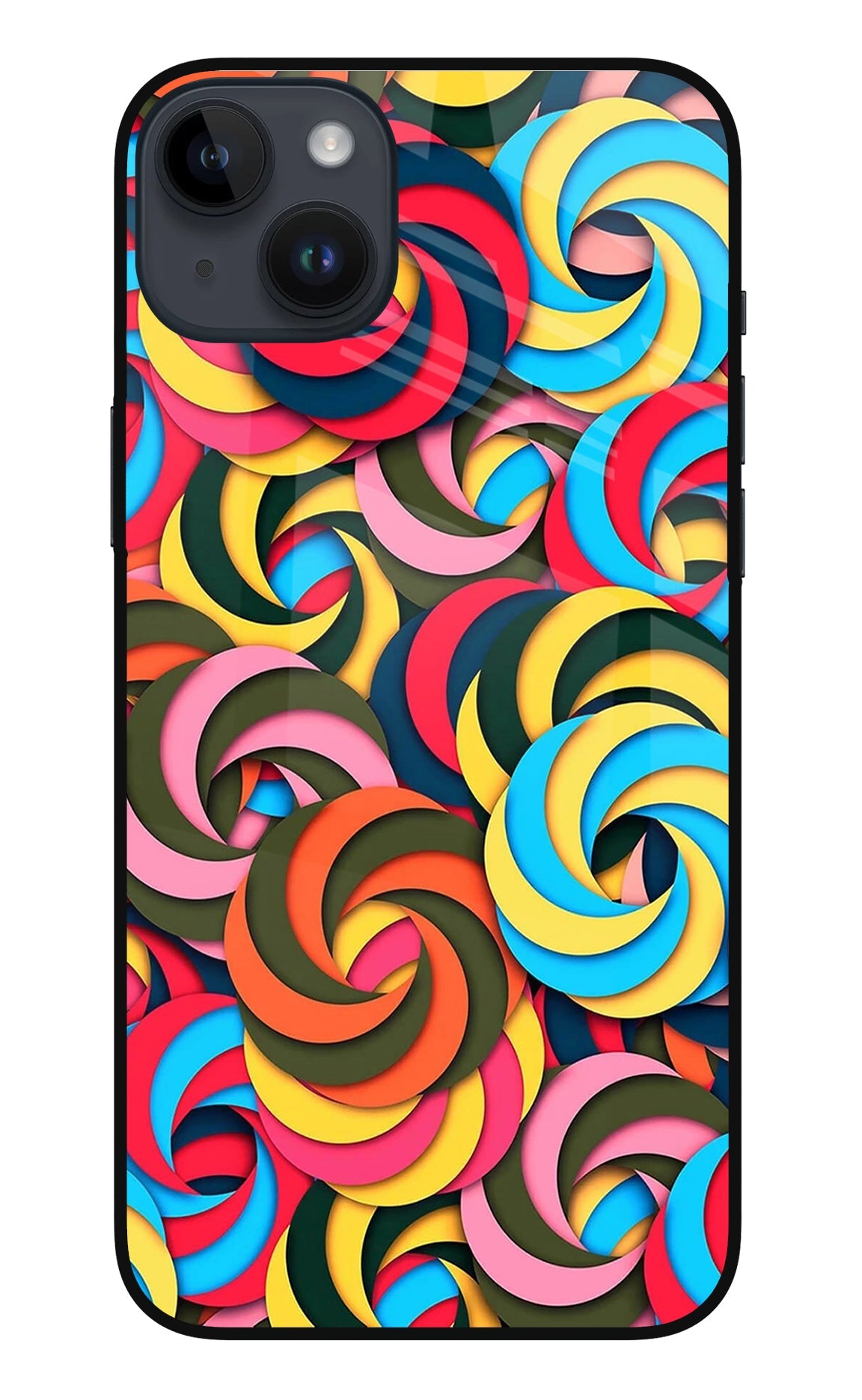 Spiral Pattern iPhone 14 Plus Glass Case