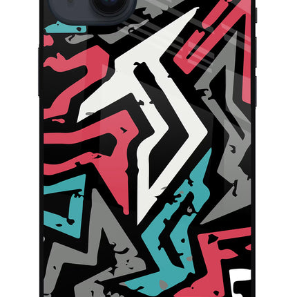 Geometric Graffiti iPhone 14 Plus Glass Case Back Cover by Casekaro