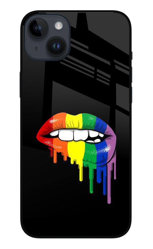 Lips Biting iPhone 14 Plus Glass Case