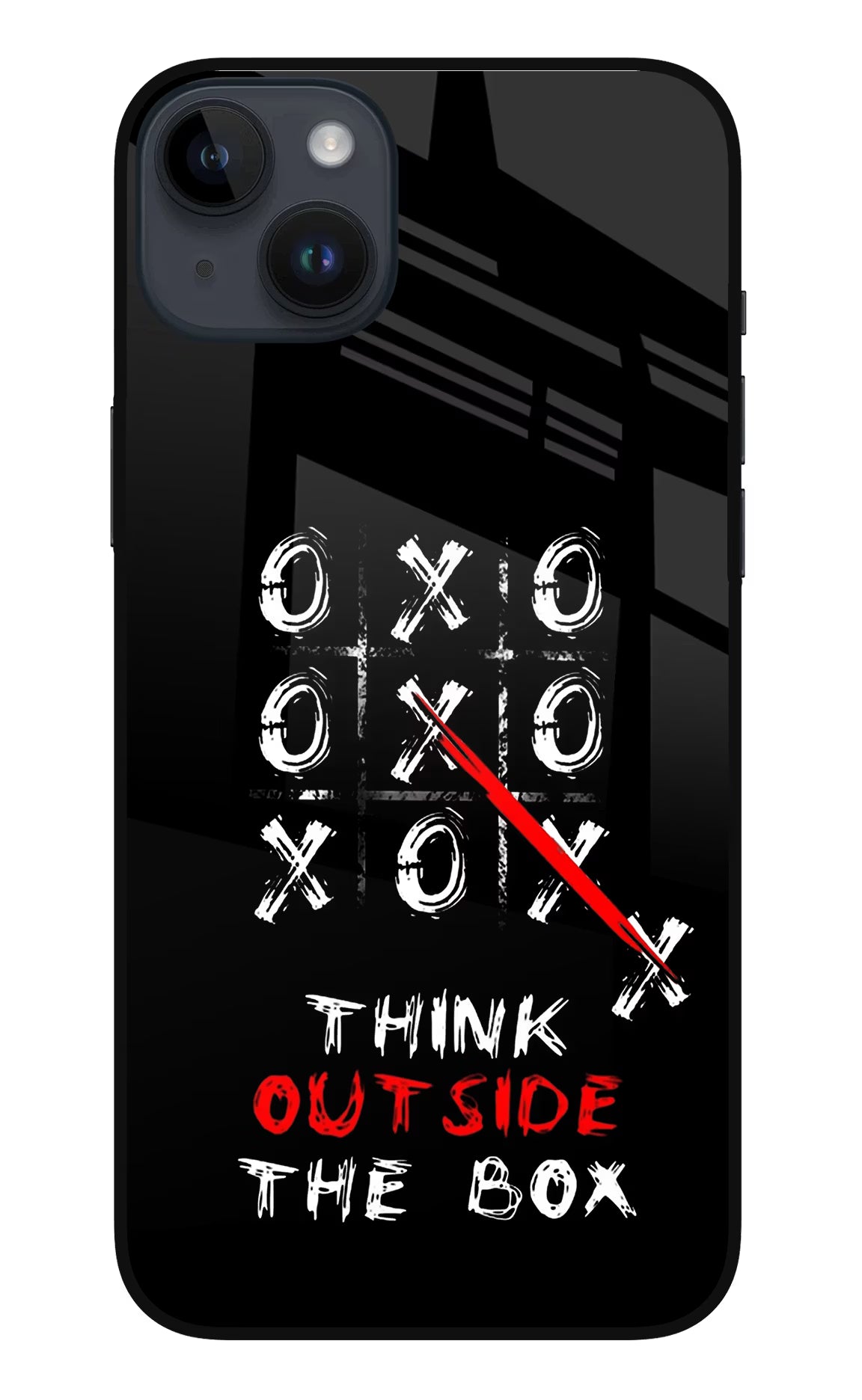 Think out of the BOX iPhone 14 Plus Glass Case Back Cover by Casekaro