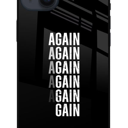 Again Again Gain iPhone 14 Plus Glass Case Back Cover by Casekaro