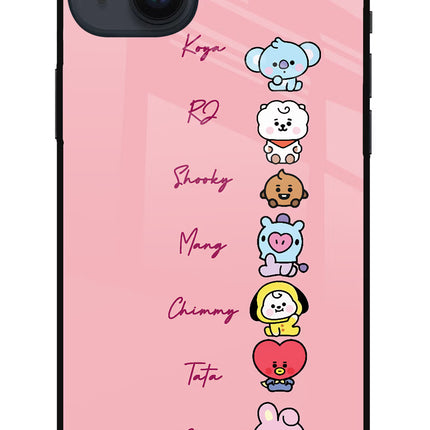 BTS names iPhone 14 Plus Glass Case Back Cover by Casekaro