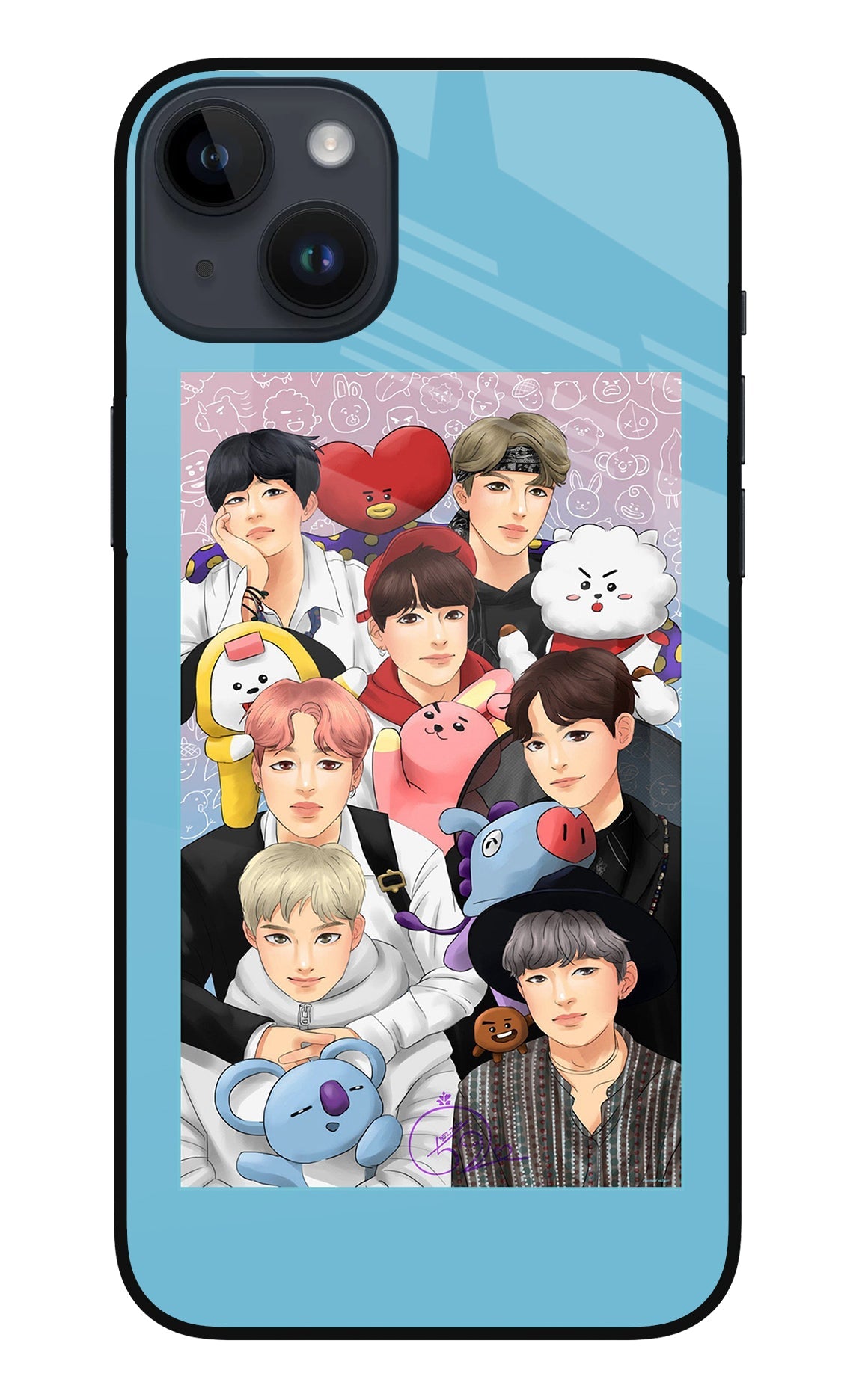 BTS with animals iPhone 14 Plus Back Cover