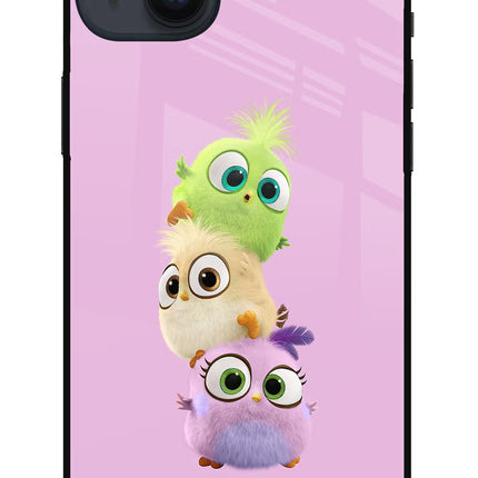 Cute Little Birds iPhone 14 Plus Glass Case Back Cover by Casekaro