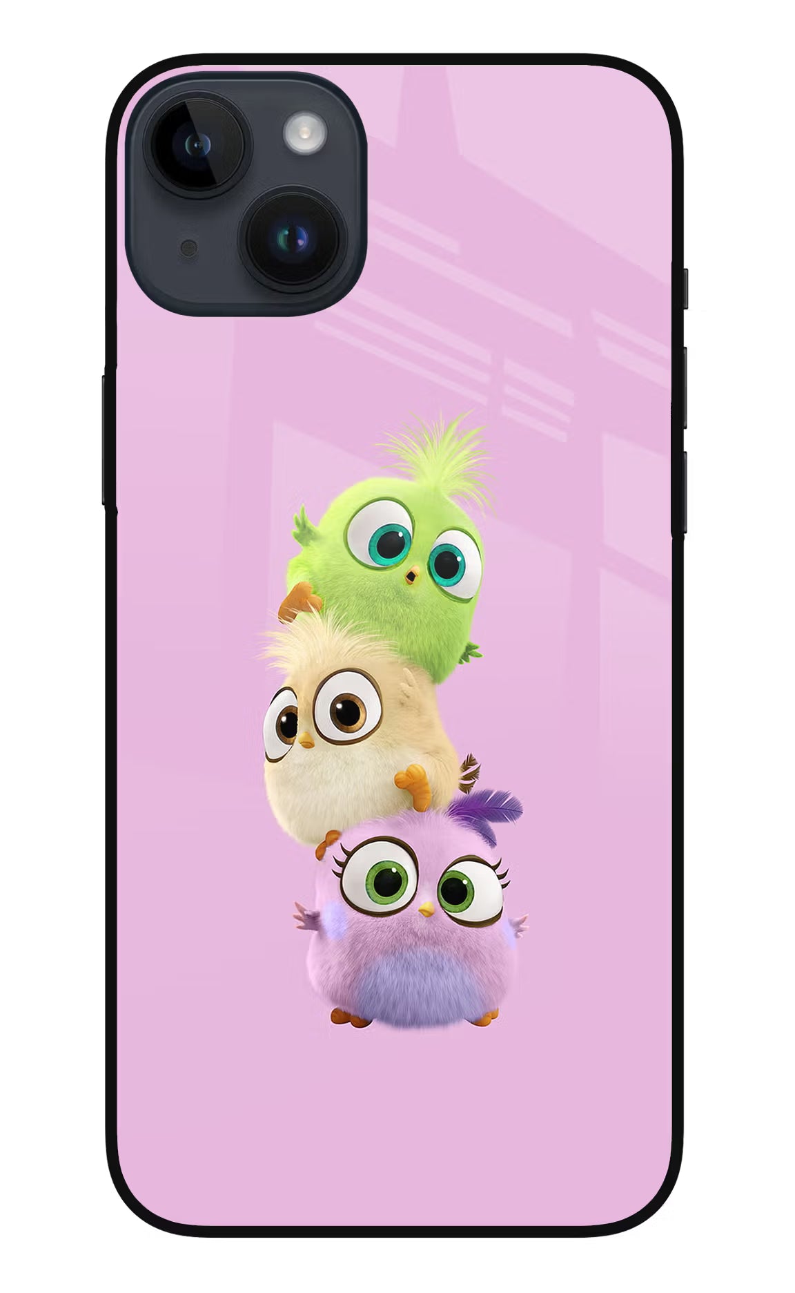 Cute Little Birds iPhone 14 Plus Glass Case Back Cover by Casekaro