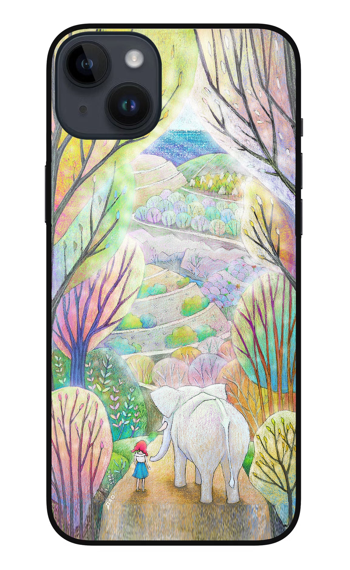 Nature Painting iPhone 14 Plus Glass Case Back Cover by Casekaro