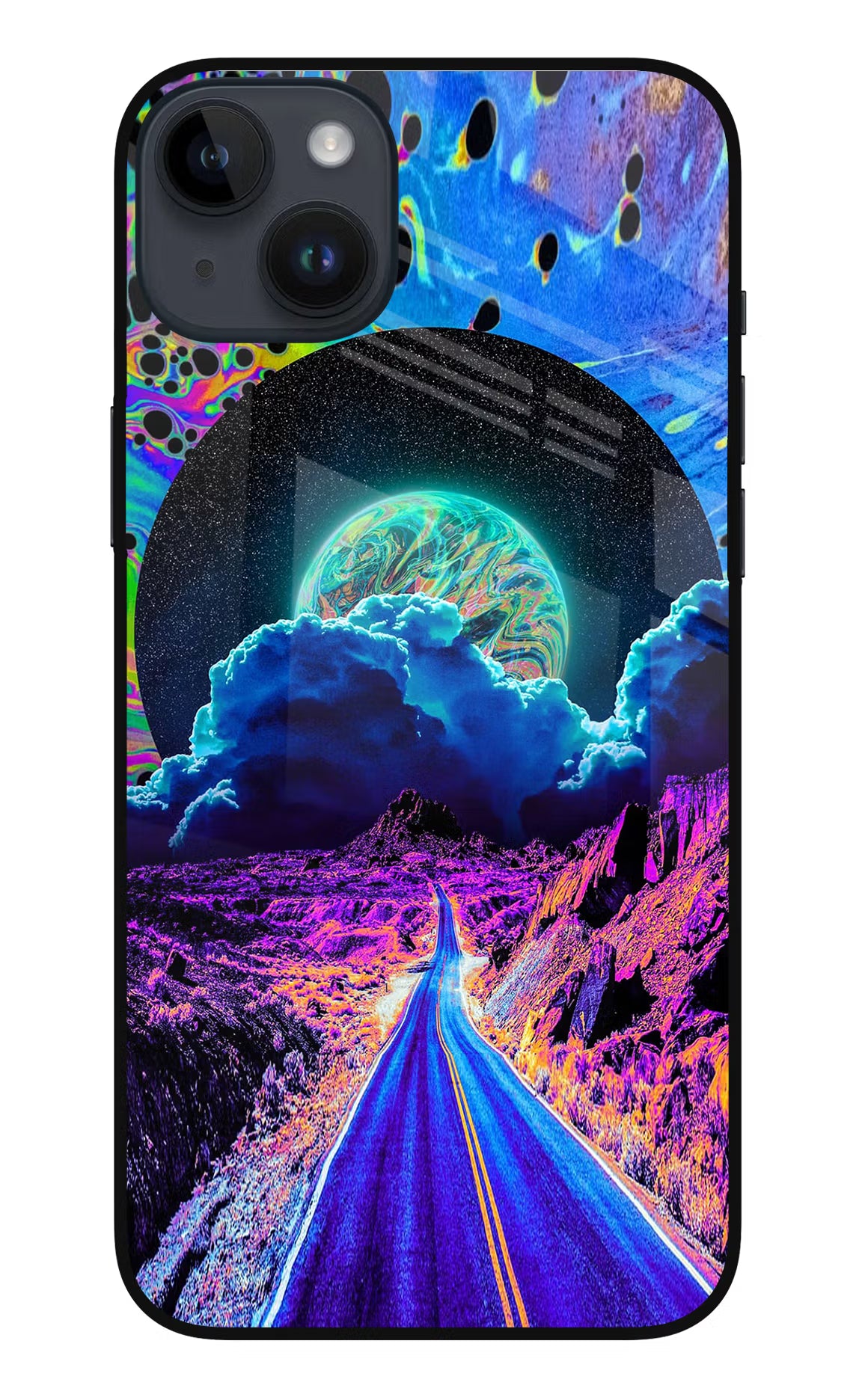 Psychedelic Painting iPhone 14 Plus Glass Case Back Cover by Casekaro