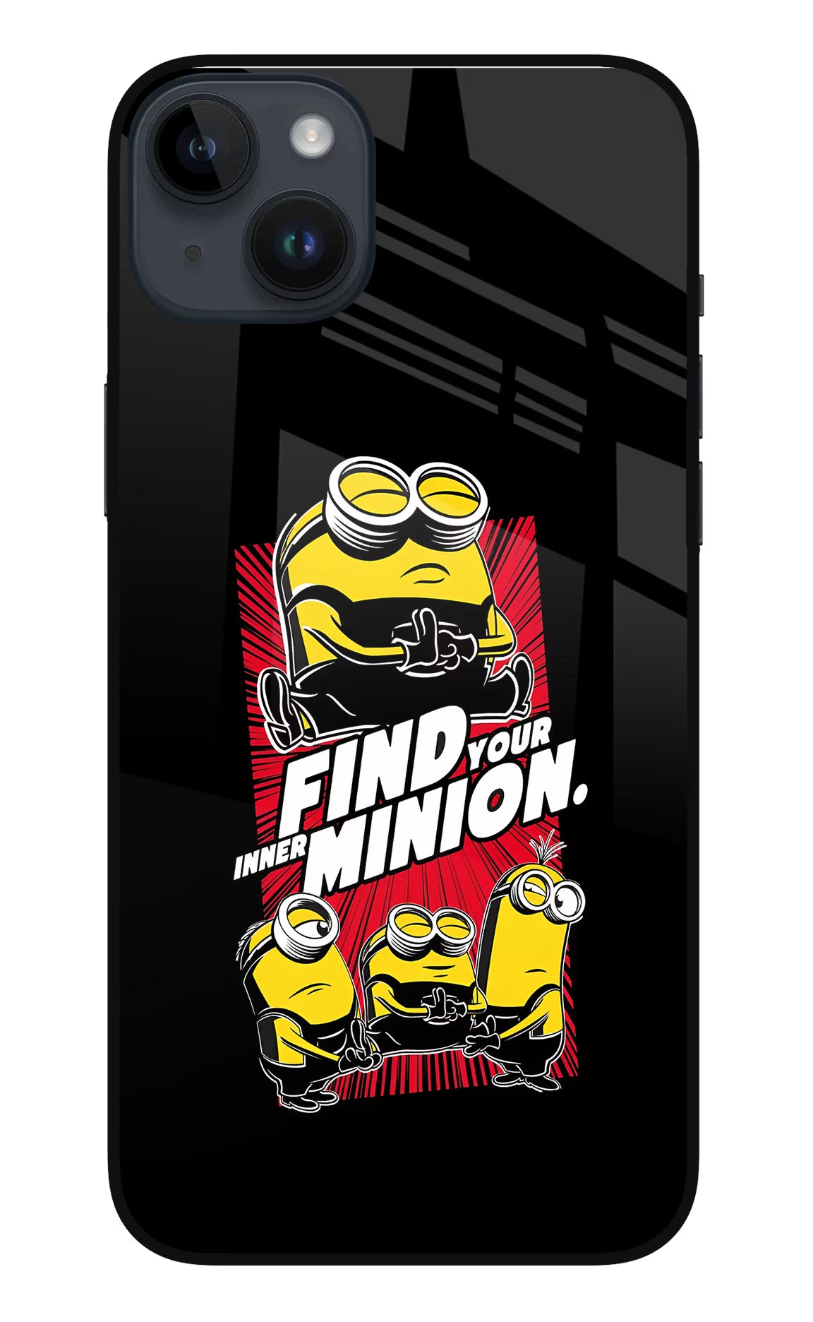 Find your inner Minion iPhone 14 Plus Glass Case Back Cover by Casekaro