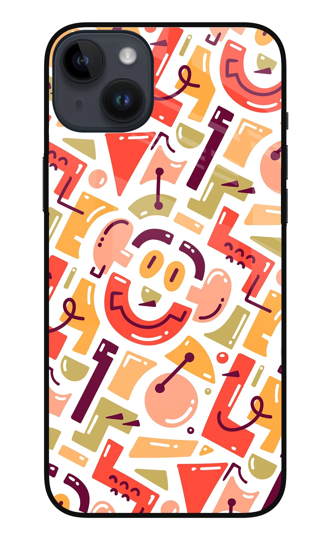 Doodle Pattern iPhone 14 Plus Glass Case