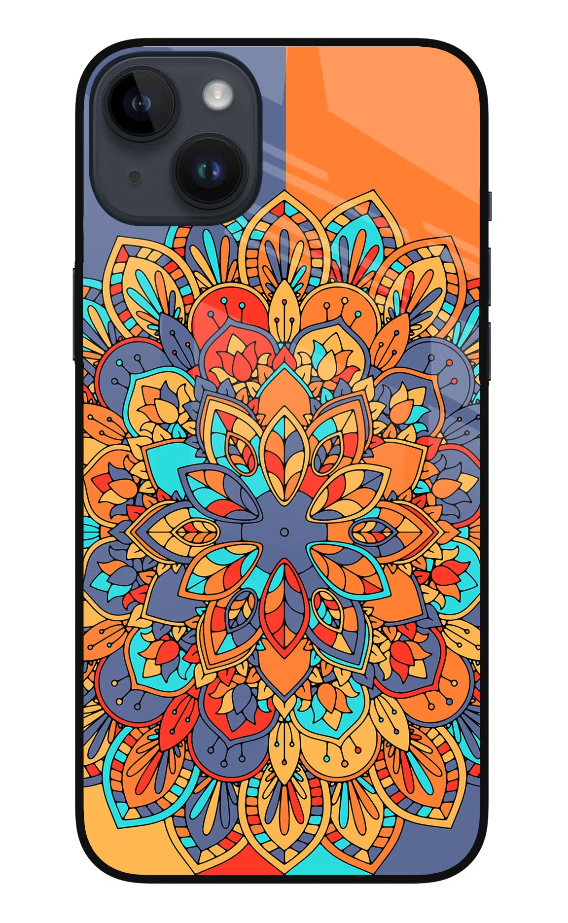 Color Mandala iPhone 14 Plus Glass Case Back Cover by Casekaro