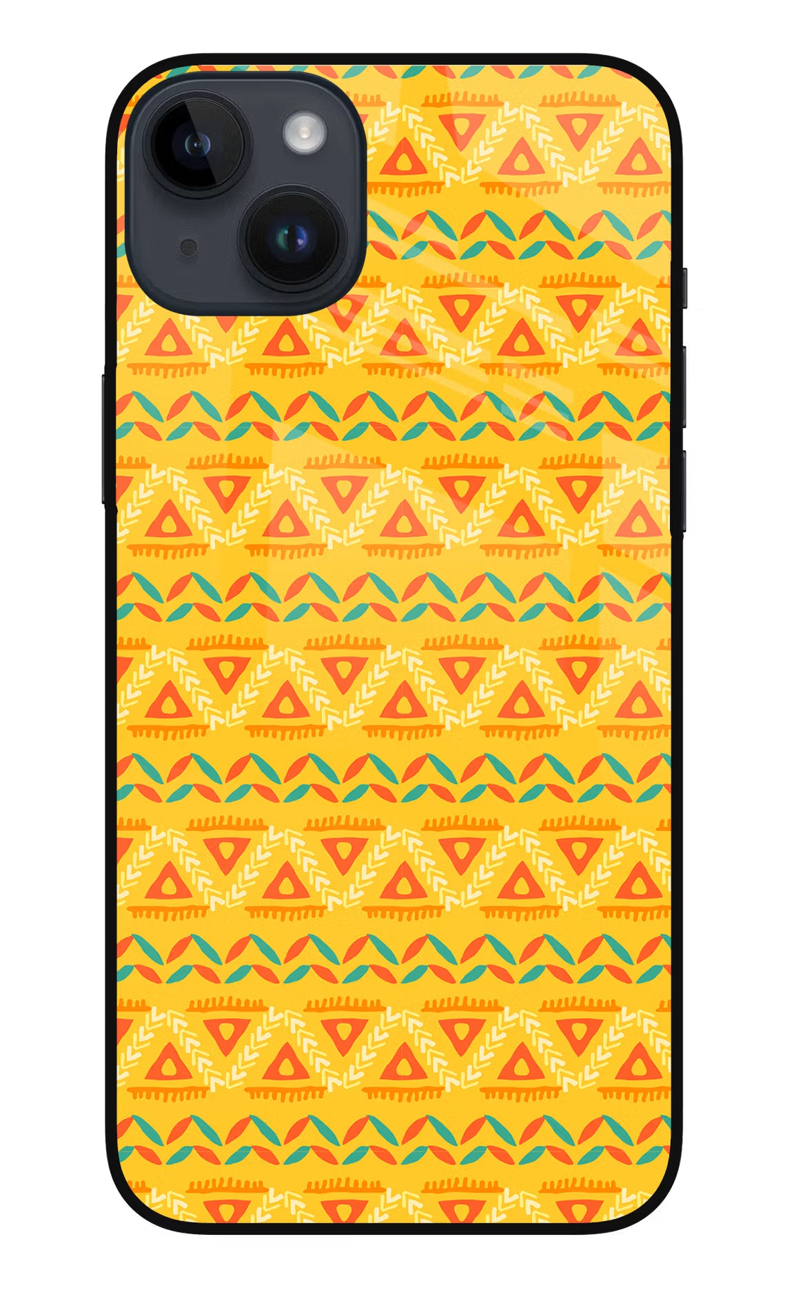 Tribal Pattern iPhone 14 Plus Glass Case Back Cover by Casekaro