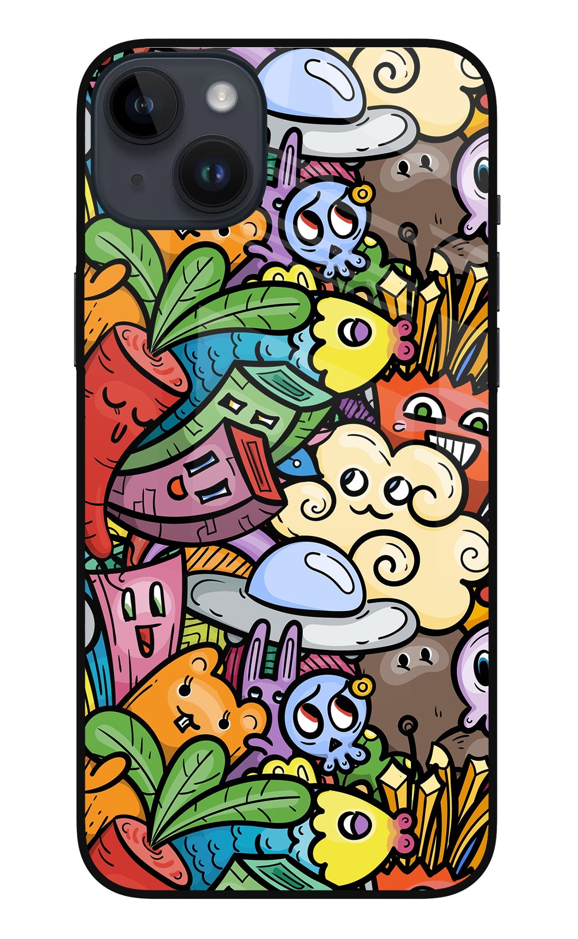 Veggie Doodle iPhone 14 Plus Back Cover